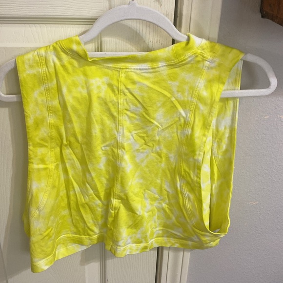 Lululemon all yours cropped tank top size 4 women's tie dye highlight yellow - Picture 2 of 3